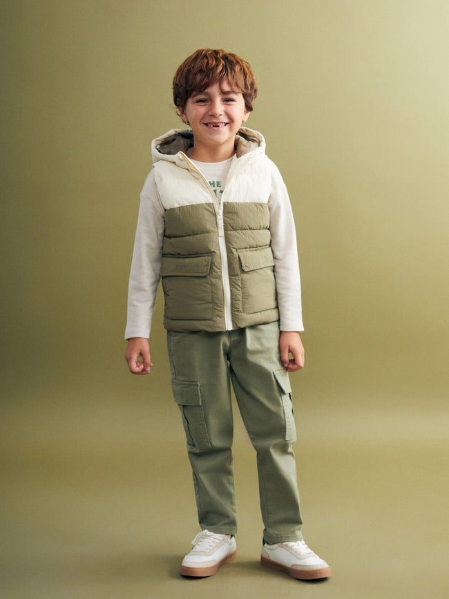 LCW Kids Beige Hooded BoyS Vest Main Image