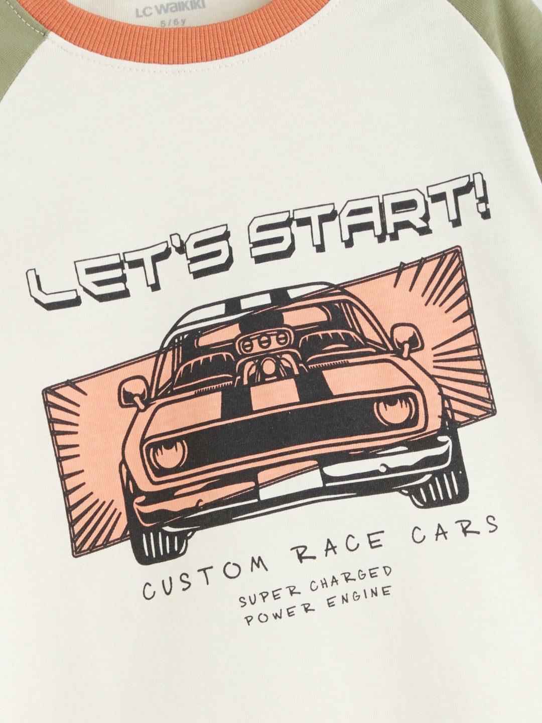 LCW Kids Beige Crew Neck Printed Boys T-Shirt 2-Pack