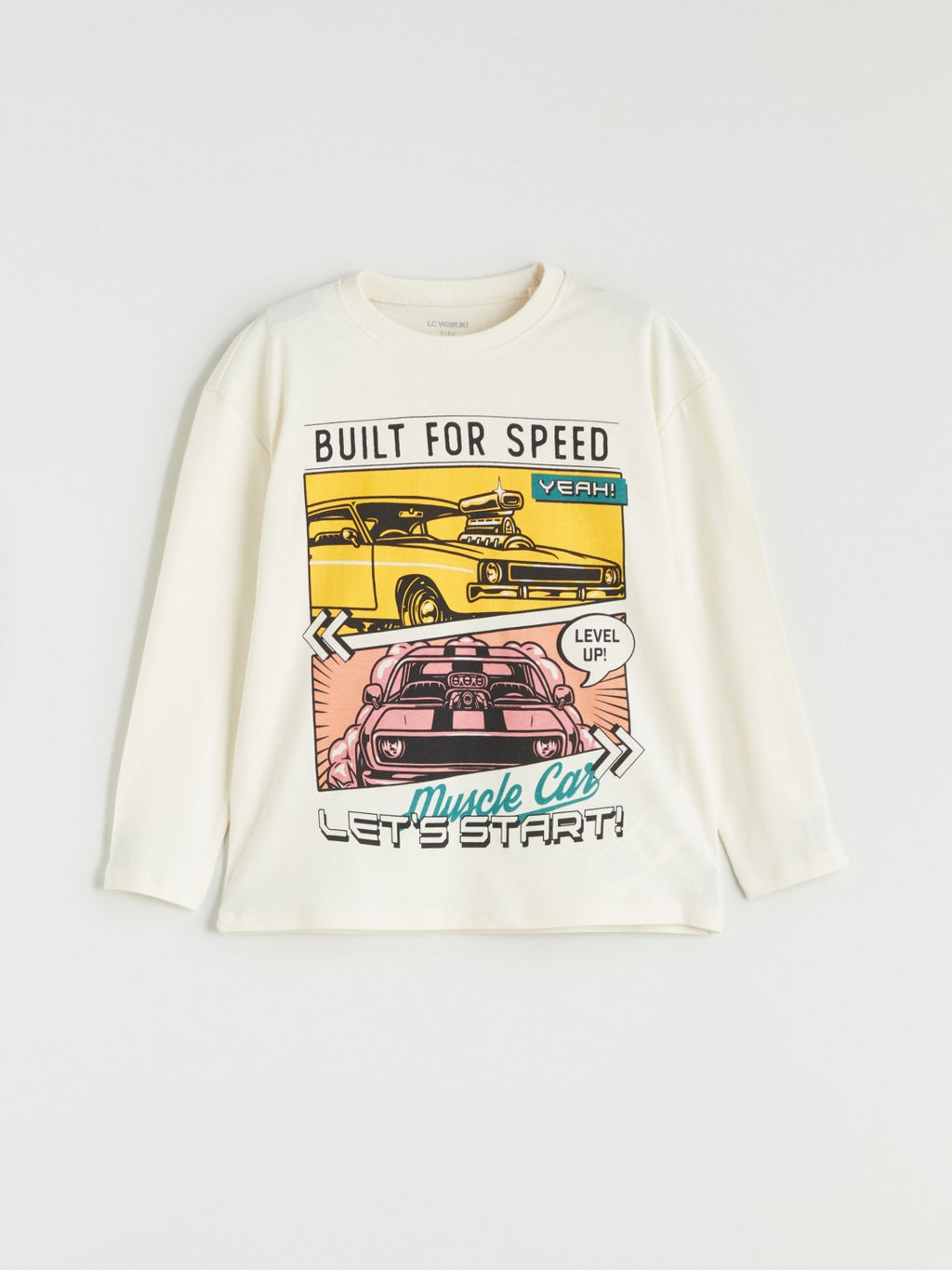 LCW Kids Beige Crew Neck Printed Boys T-Shirt 2-Pack