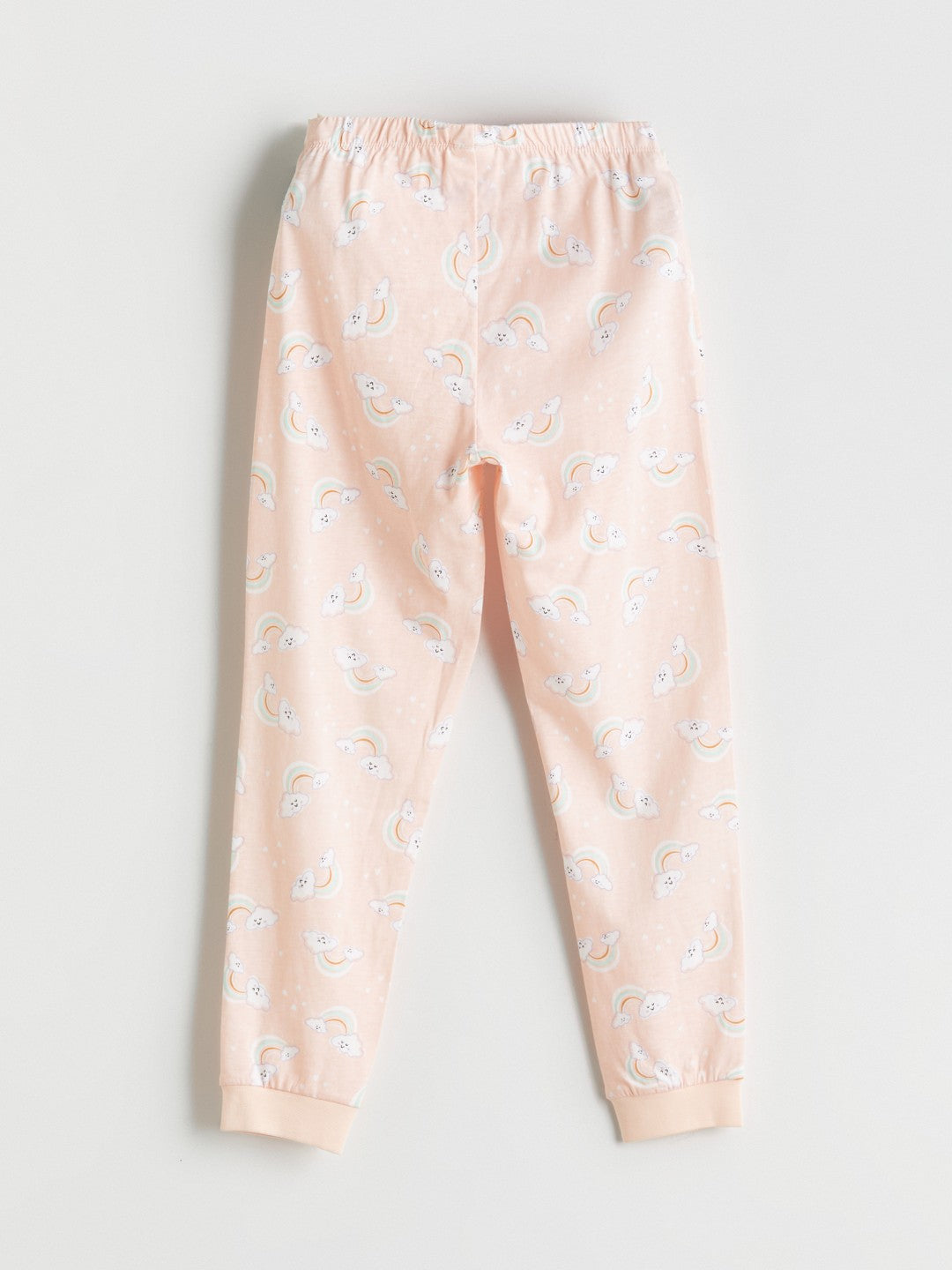 LCW Kids Ecru Crew Neck Girls Pajama Set