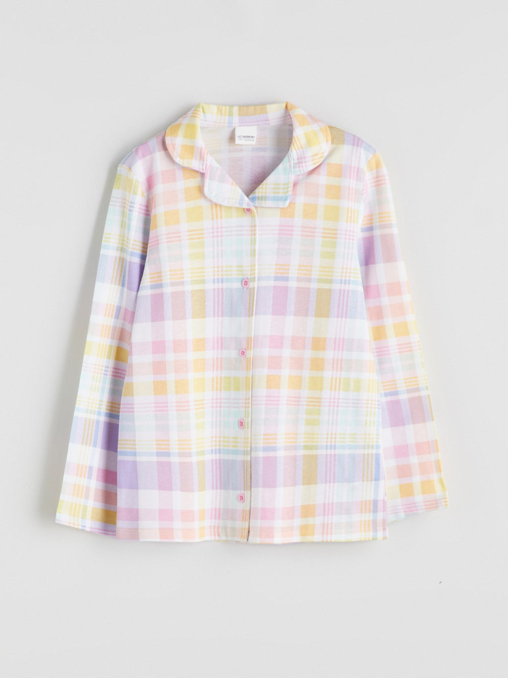 LCW Kids White Shirt Collar Girls Pajama Set