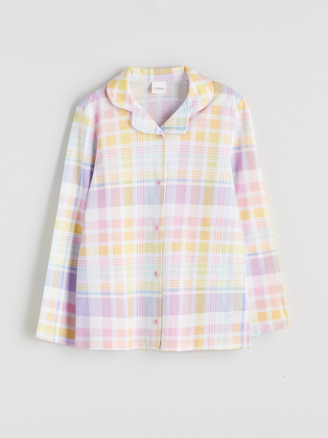 LCW Kids White Shirt Collar Girls Pajama Set