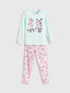 LCW Kids Turquoise Crew Neck Girls Pajama Set