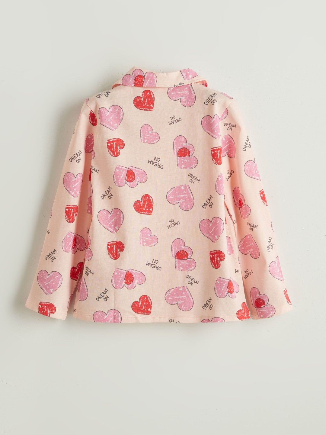 LCW Kids Pink Shirt Collar Girls Pajama Set