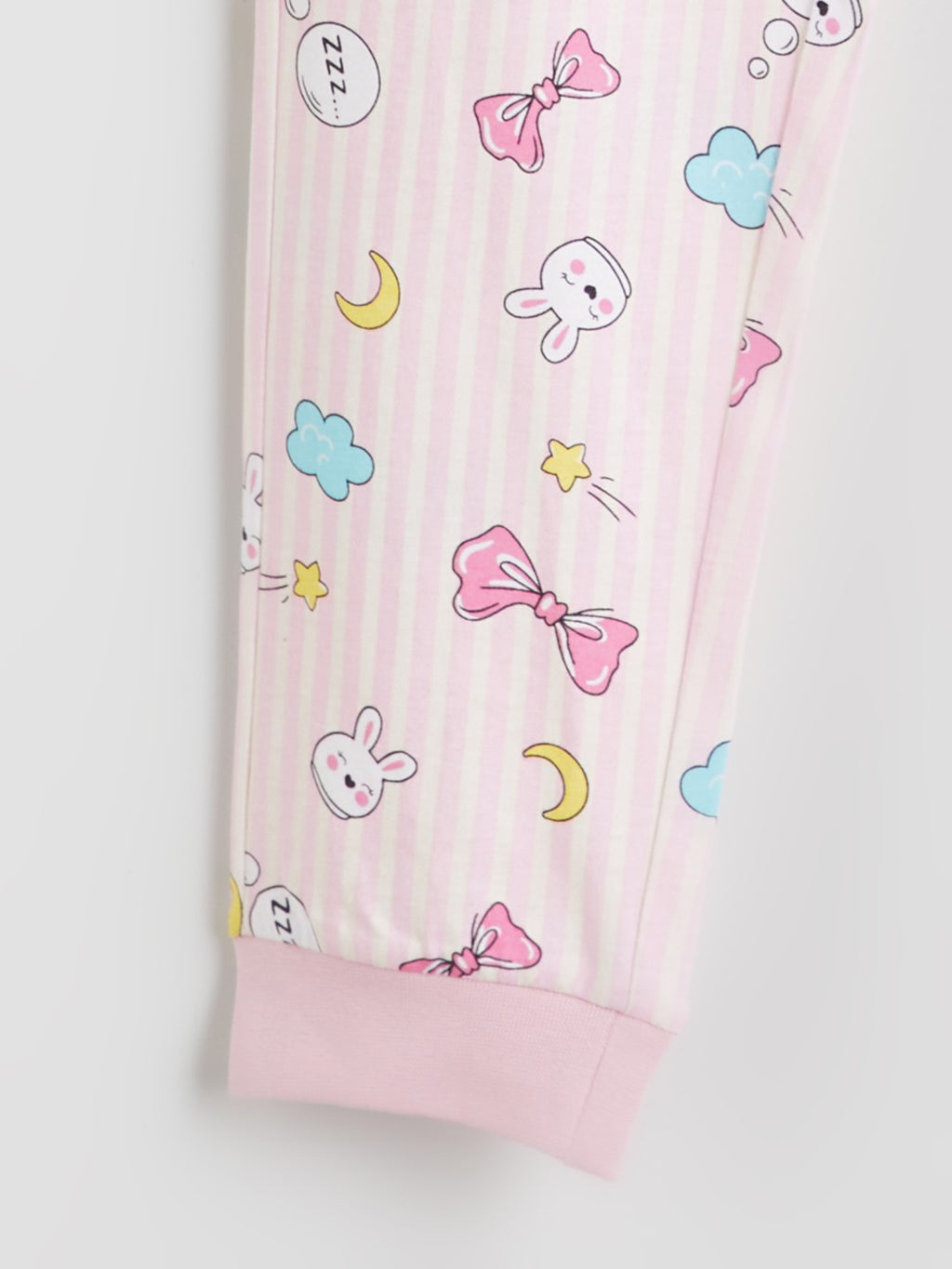 LCW Kids Ecru Crew Neck Girls Pajama Set