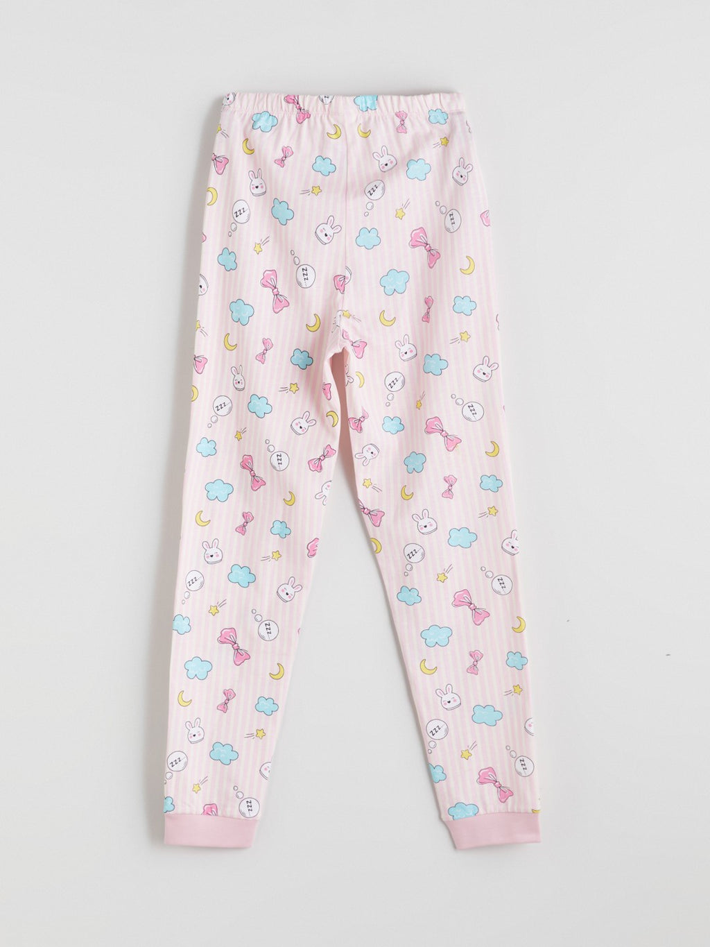 LCW Kids Ecru Crew Neck Girls Pajama Set