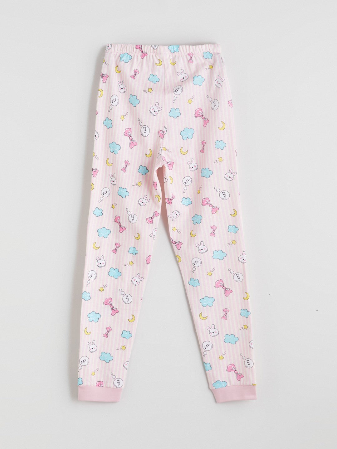 LCW Kids Ecru Crew Neck Girls Pajama Set