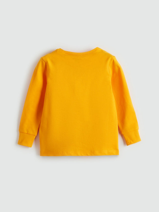 LCW Kids Orange Crew Neck Boys Pajama Set Main Image