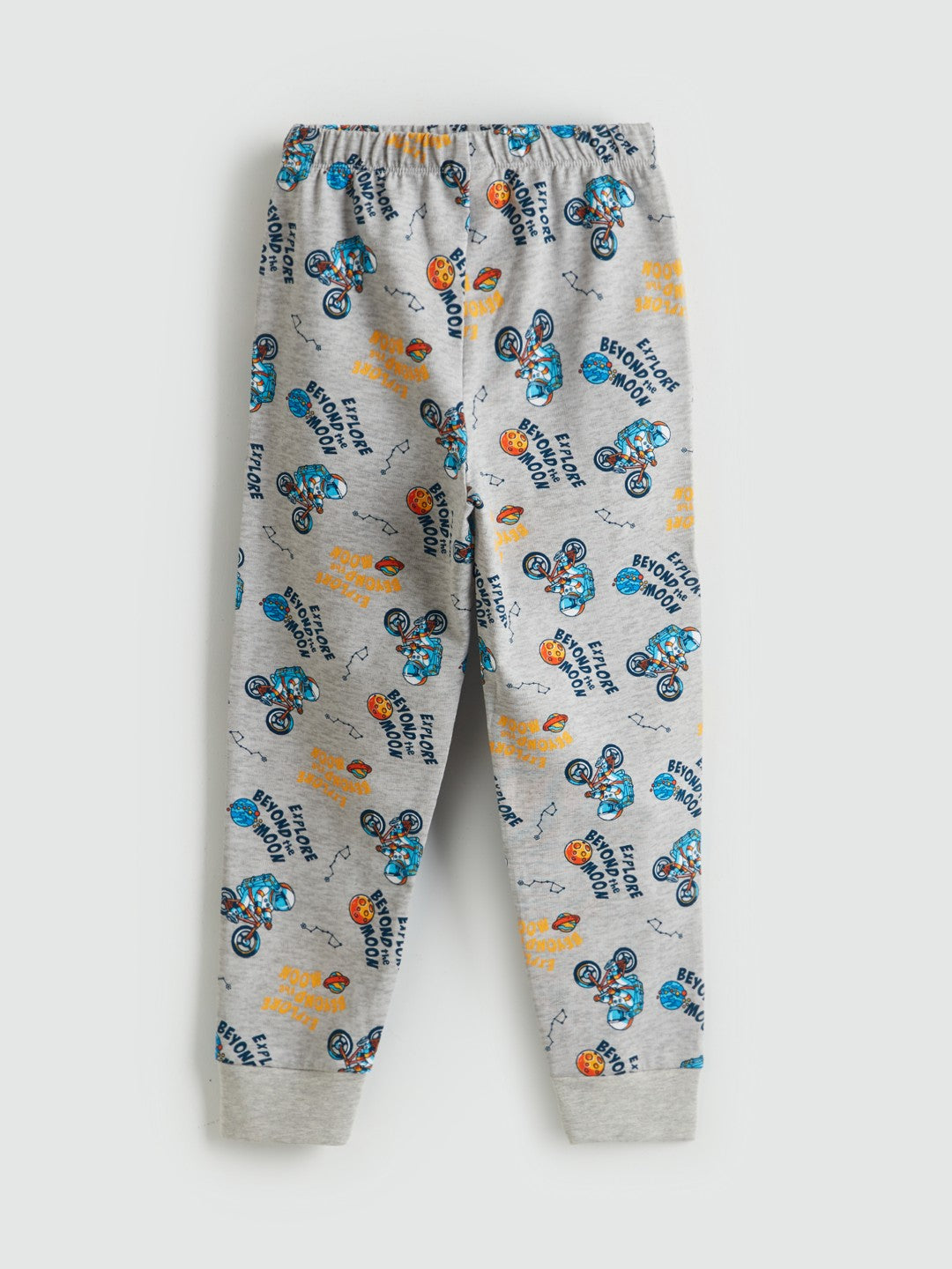 LCW Kids Orange Crew Neck Boys Pajama Set