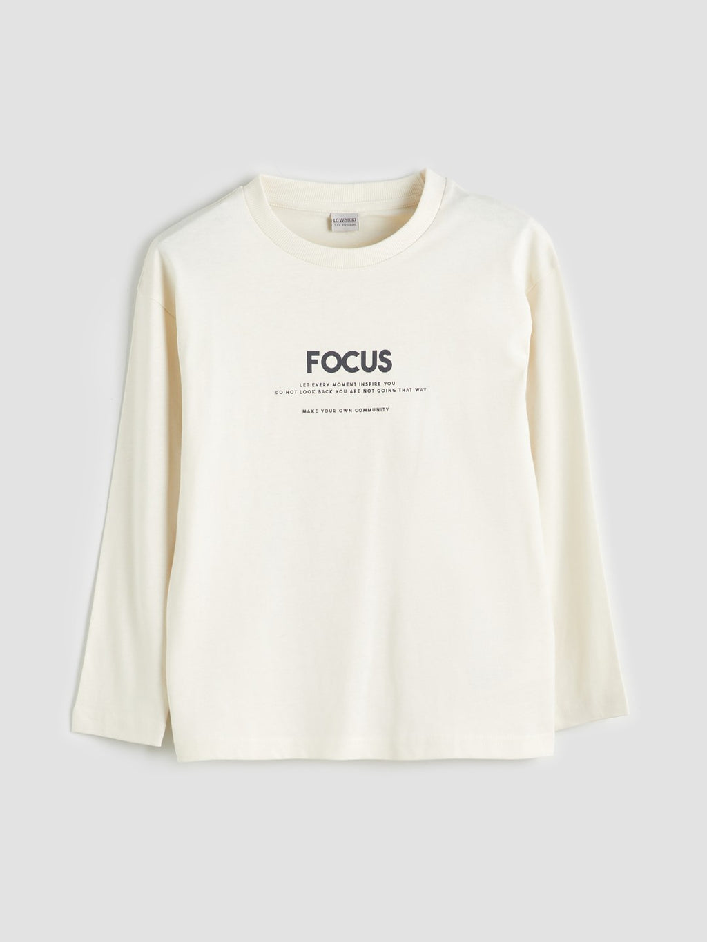 LCW Kids Beige Crew Neck Boys T-Shirt