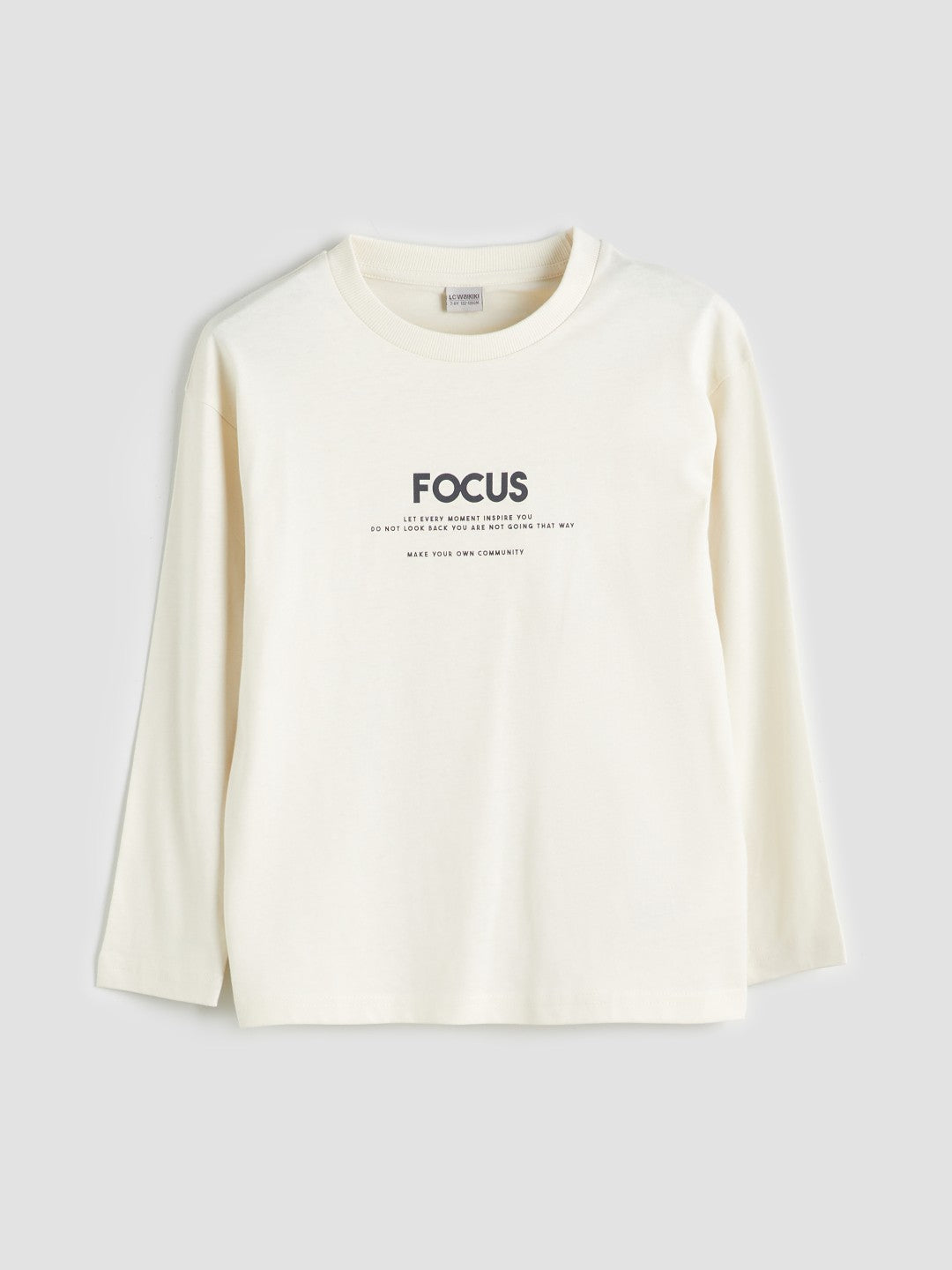 LCW Kids Beige Crew Neck Boys T-Shirt