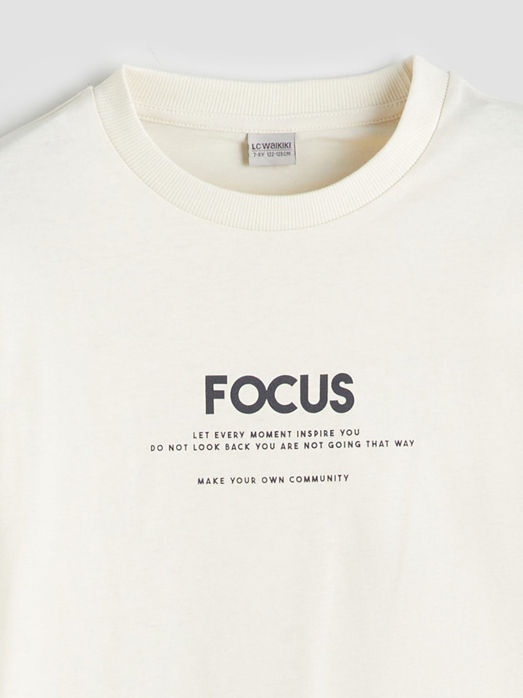 LCW Kids Beige Crew Neck Boys T-Shirt