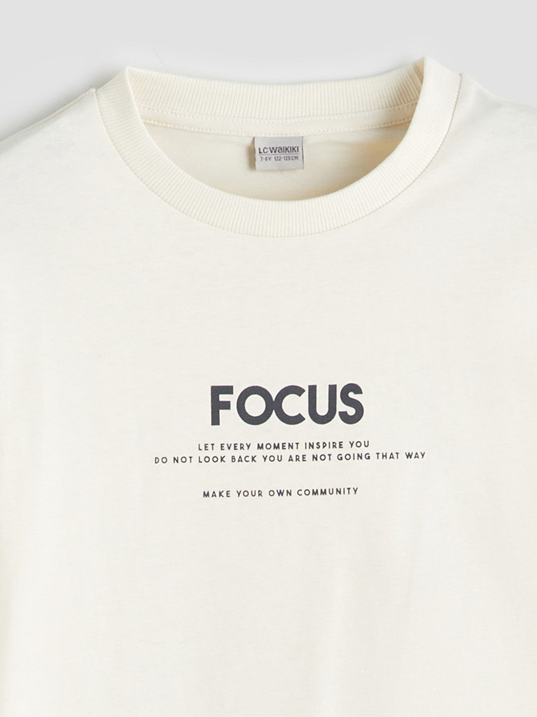 LCW Kids Beige Crew Neck Boys T-Shirt