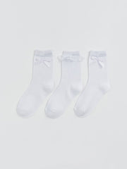 LCW Kids White Girls Ankle Socks 3-Pack