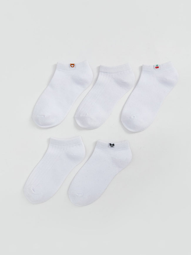LCW Kids White Girls Booties Socks 5-Pack Hover Image