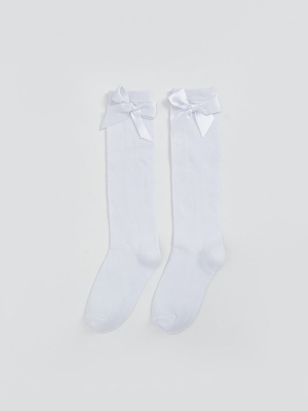 LCW Kids White Bow Detailed Girls Knee-High Socks 2-Pack