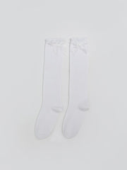 LCW Kids White Bow Detailed Girls Knee-High Socks 2-Pack