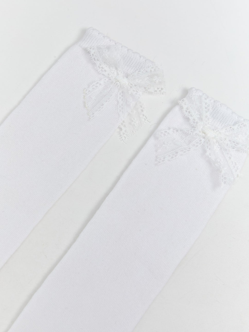 LCW Kids White Bow Detailed Girls Knee-High Socks 2-Pack