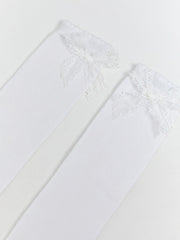 LCW Kids White Bow Detailed Girls Knee-High Socks 2-Pack