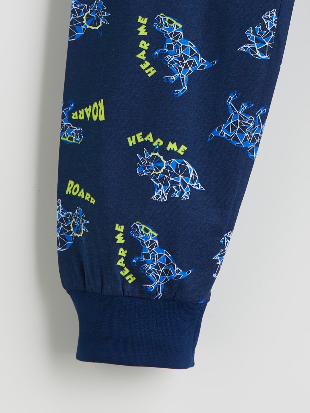 LCW Kids Navy Blue Crew Neck Boys Pajama Set