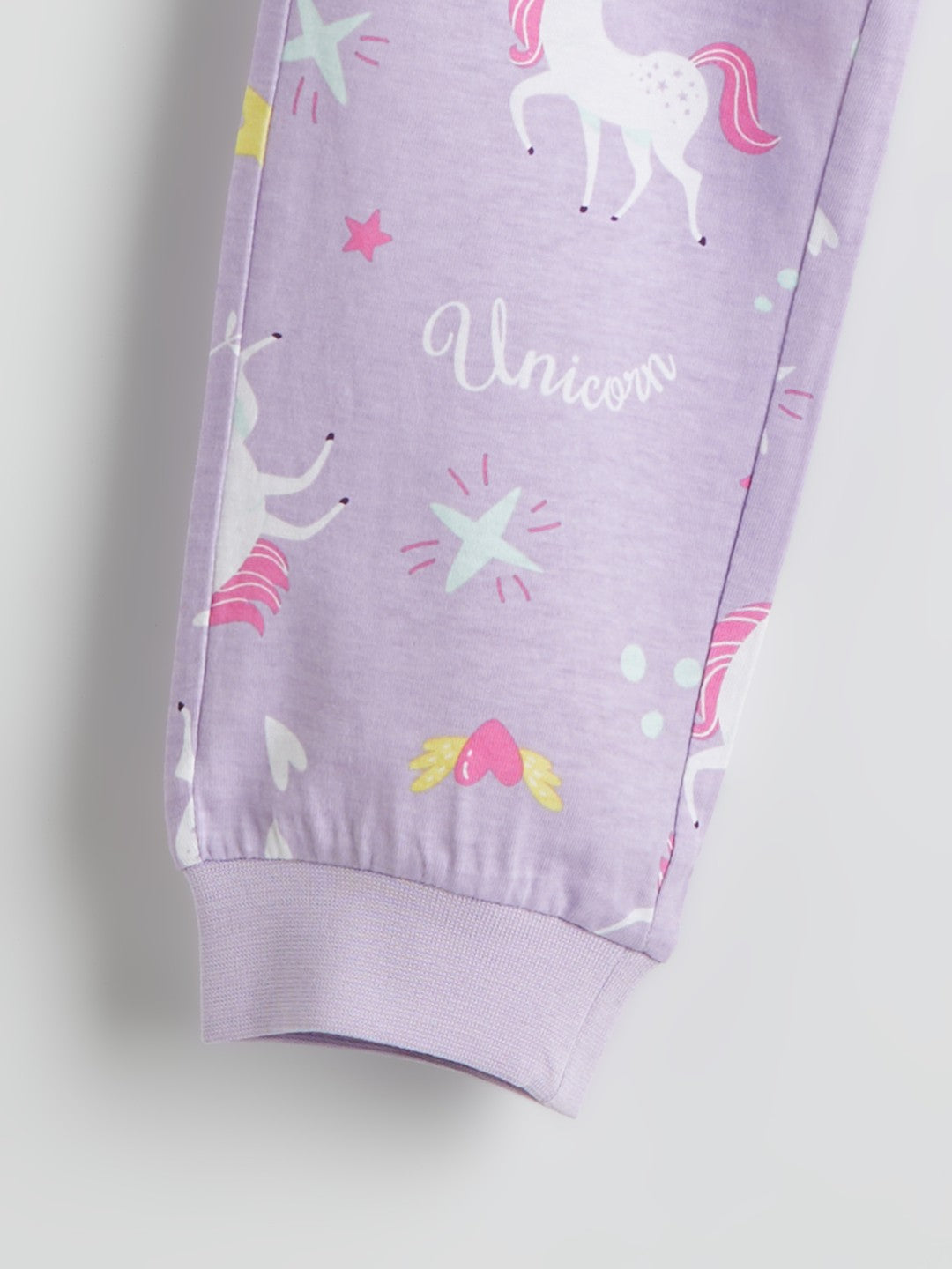 LCW Kids Ecru Crew Neck Girls Pajama Set