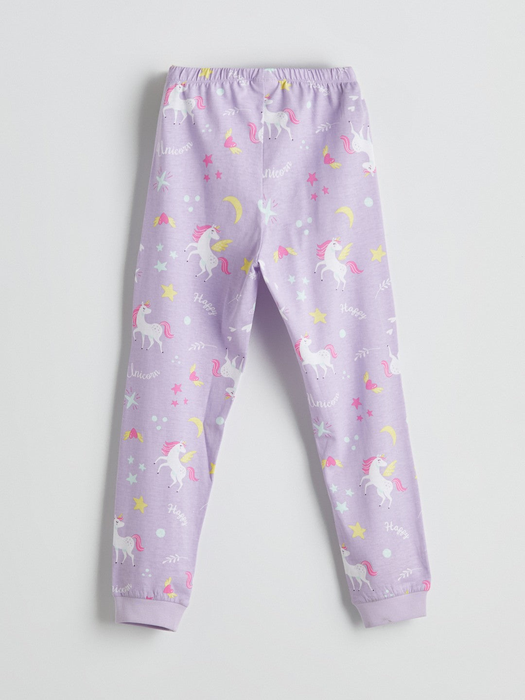 LCW Kids Ecru Crew Neck Girls Pajama Set