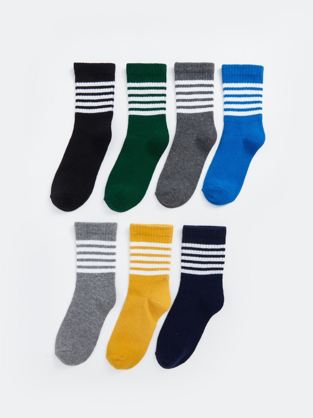 LCW Kids Mixed Striped Boys Ankle Socks 7-Pack