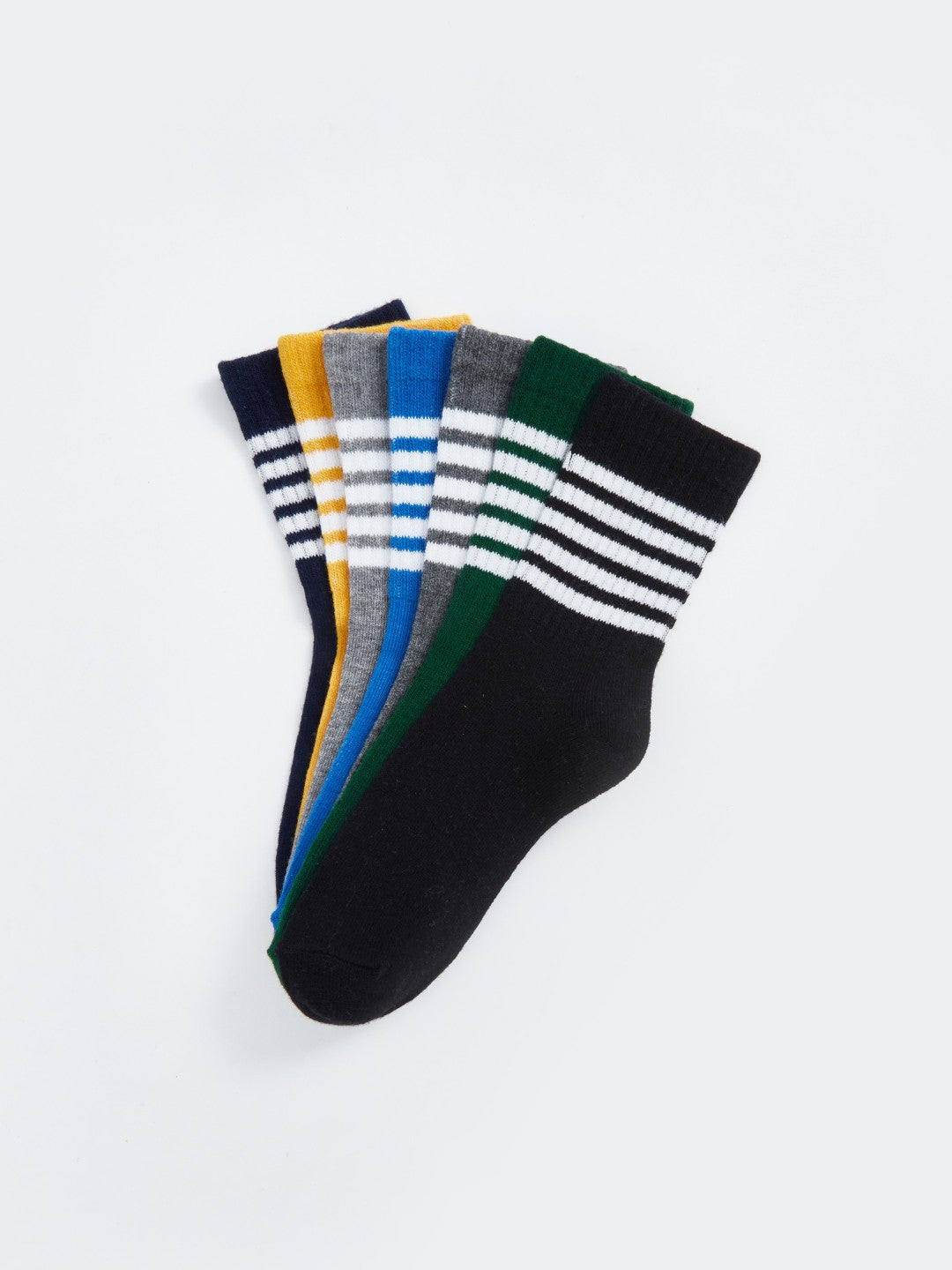LCW Kids Mixed Striped Boys Ankle Socks 7-Pack