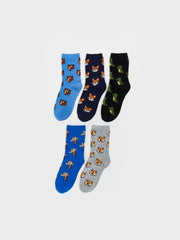 LCW Kids Mixed Patterned Boys Ankle Socks 5-Pack