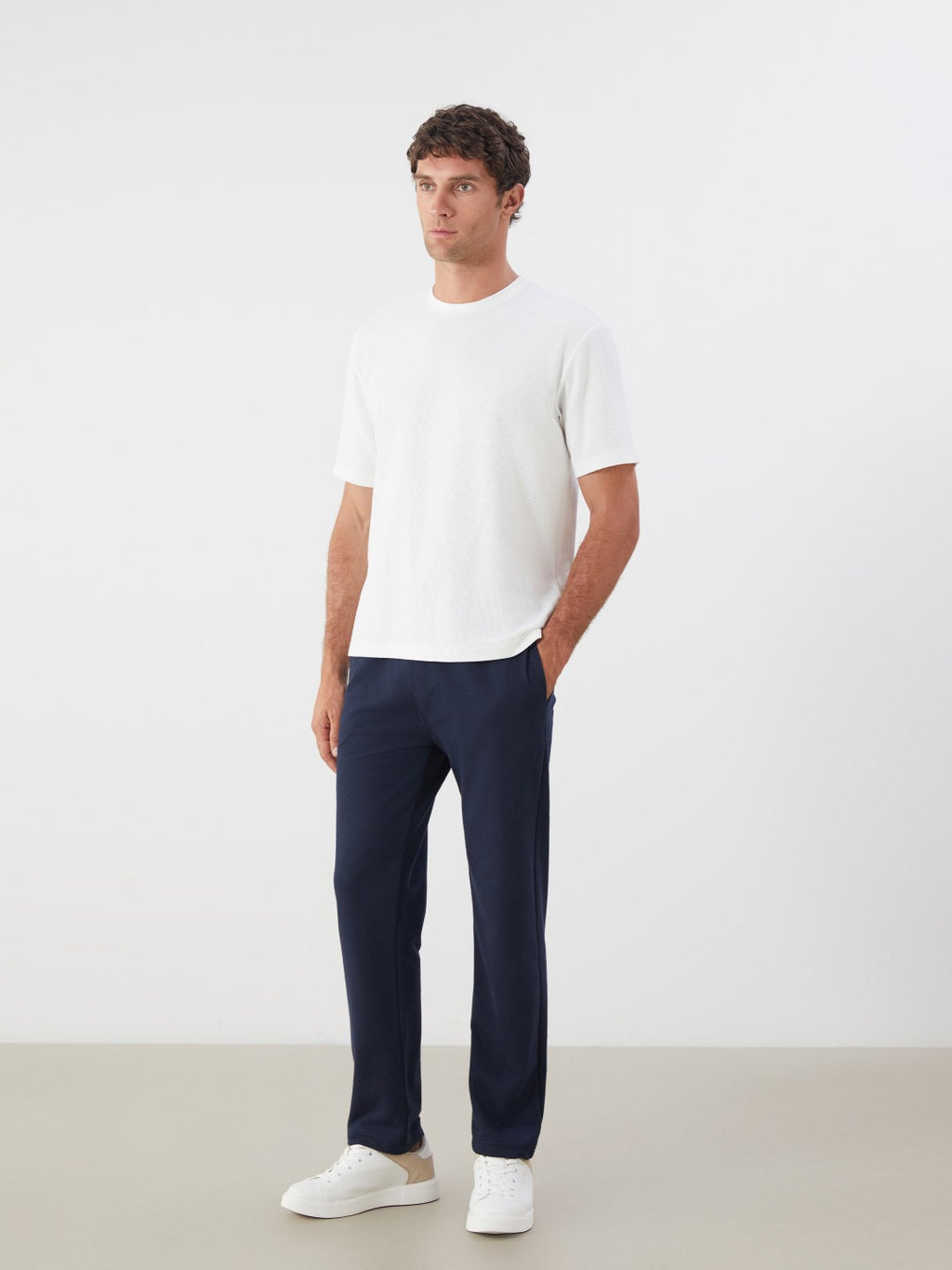 LCW Classic Black Plus Size Standard Fit Men Tracksuit Bottoms