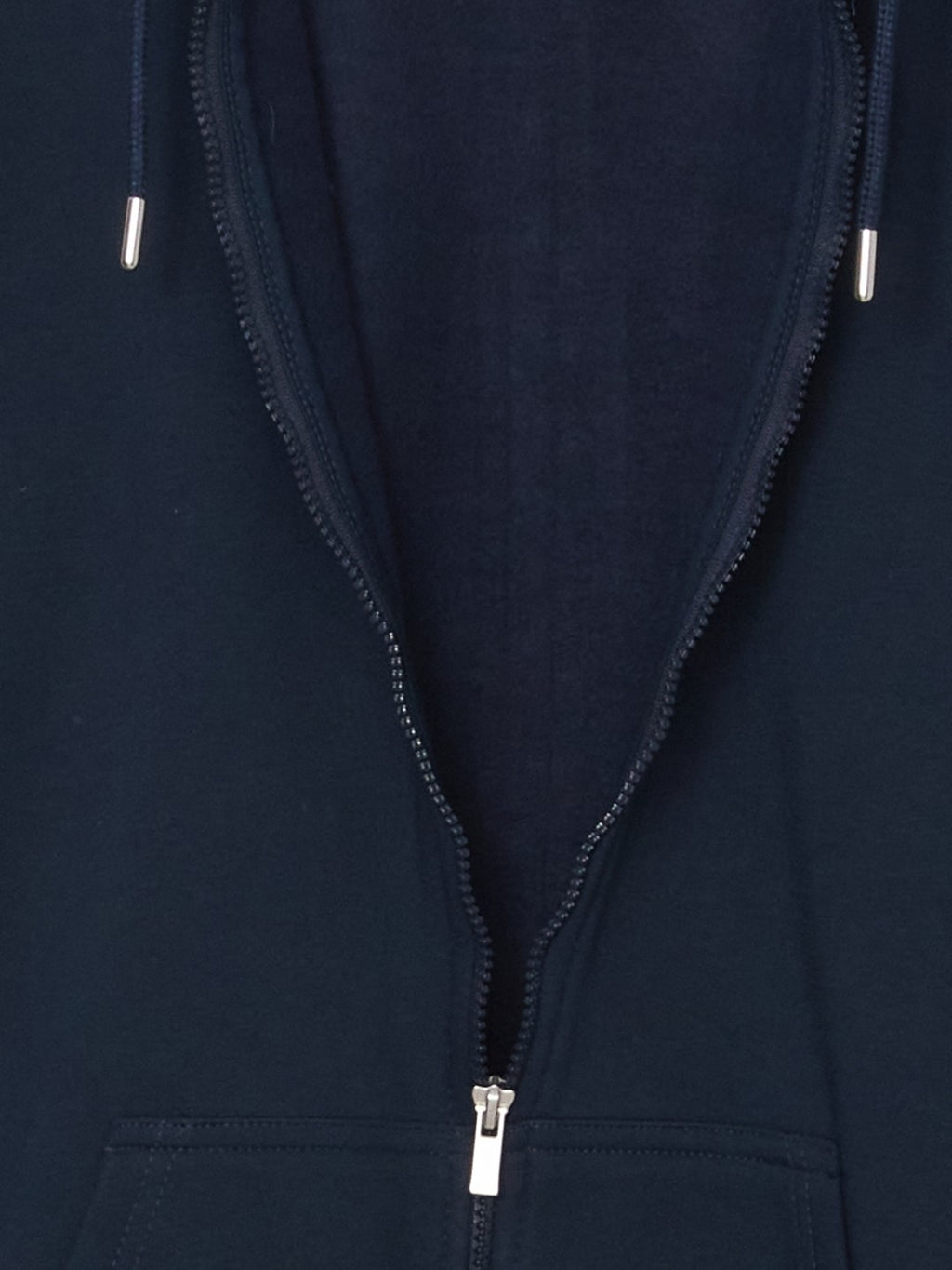 LCW Classic Navy Blue Hooded Long Sleeve Men Zippered Sweatshirt