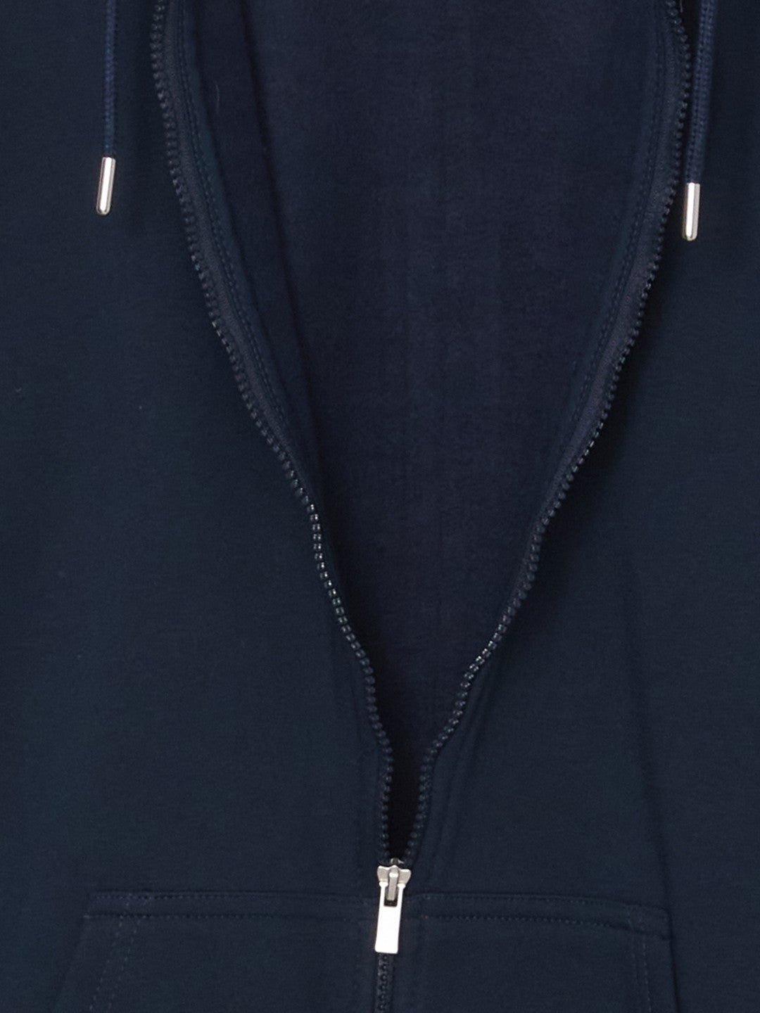 LCW Classic Navy Blue Hooded Long Sleeve Men Zippered Sweatshirt