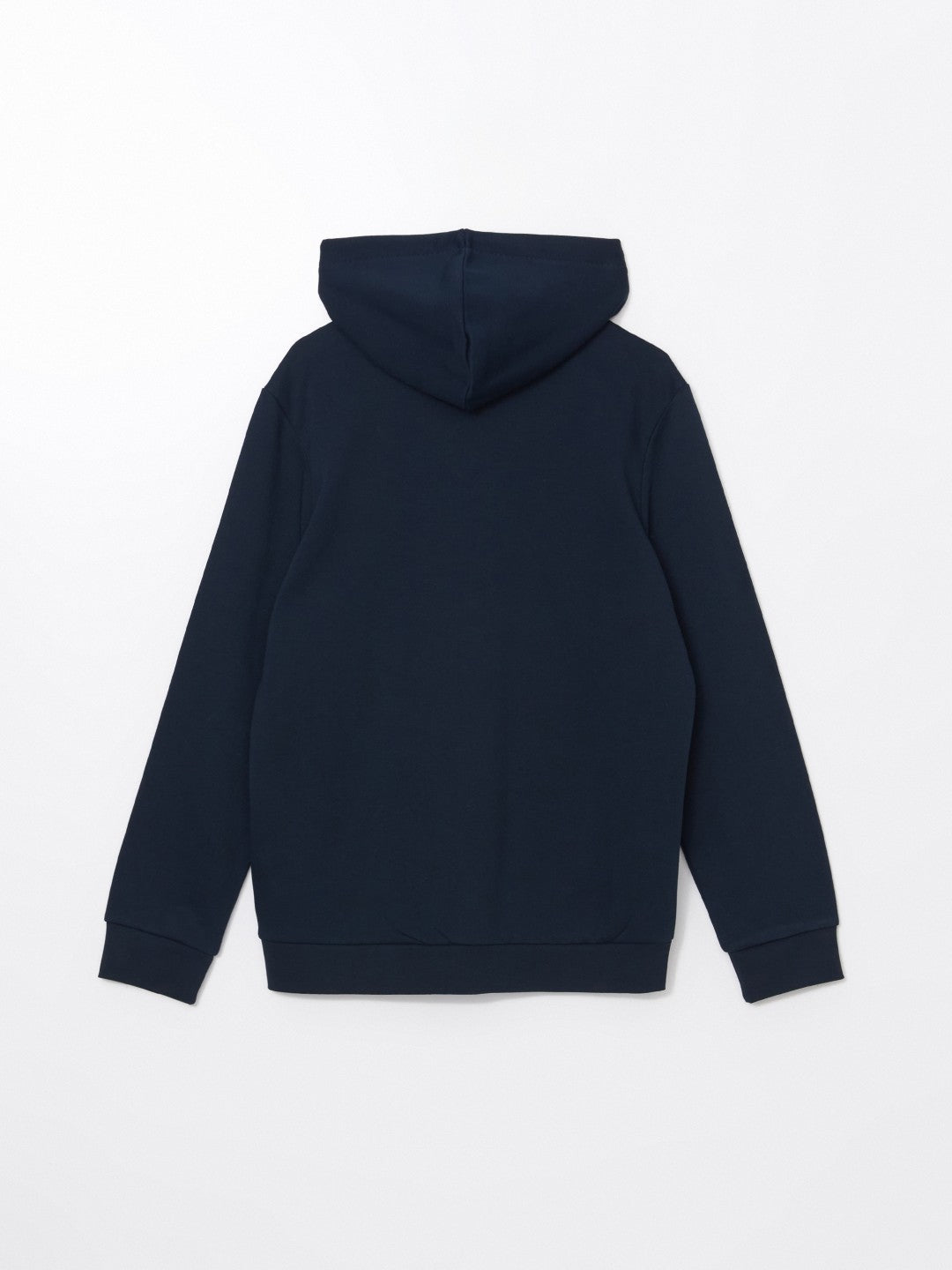 LCW Classic Navy Blue Hooded Long Sleeve Men Zippered Sweatshirt
