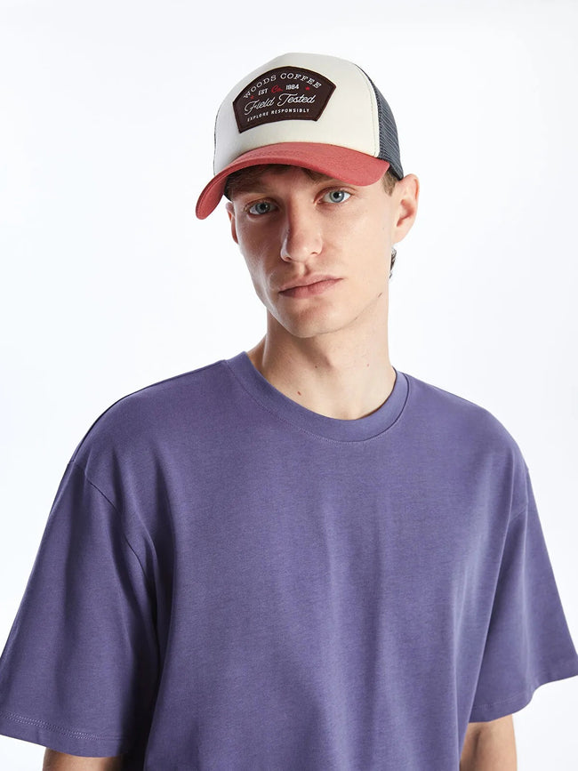 LCW Accessories Beige Embroidered Men Cap Hat Main Image