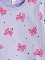 LCW Kids Lilac Crew Neck Girls Pajama Set
