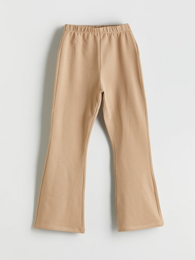 LCW Kids Black Elastic Waist Bell-Bottomed Girls Leggings Hover Image