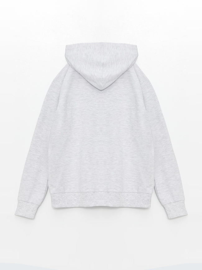 LCW Kids Hooded Basic Long Sleeve Girls Zippered Sweatshirt Main Image