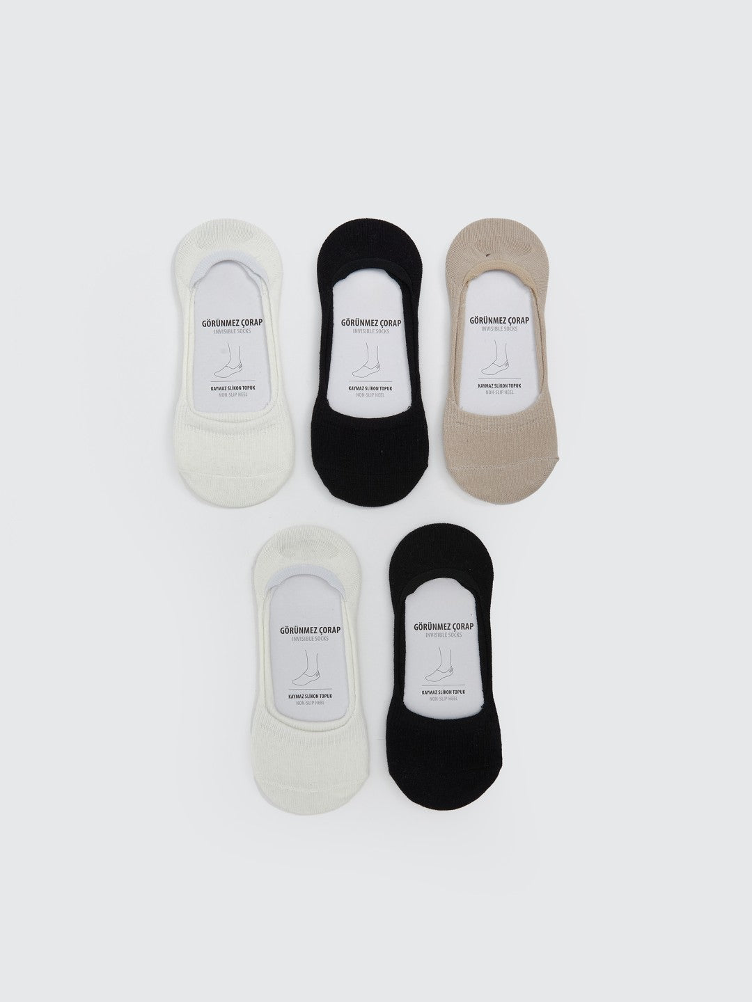 LCW Dream White Women Plain Ballerina Socks 5-Pack