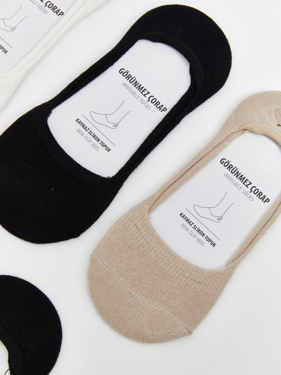 LCW Dream White Women Plain Ballerina Socks 5-Pack