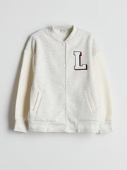 LCW Kids Gray Los Angeles Printed Girls College Jacket