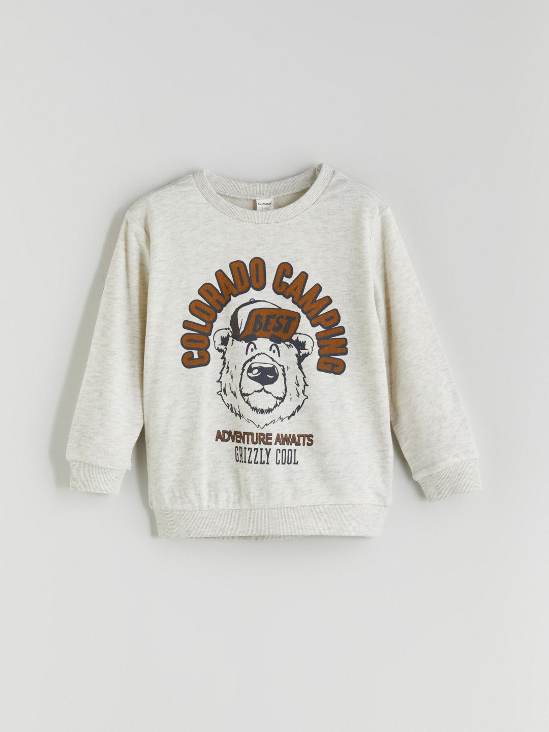 LCW Kids White Crew Neck Boys Sweatshirt