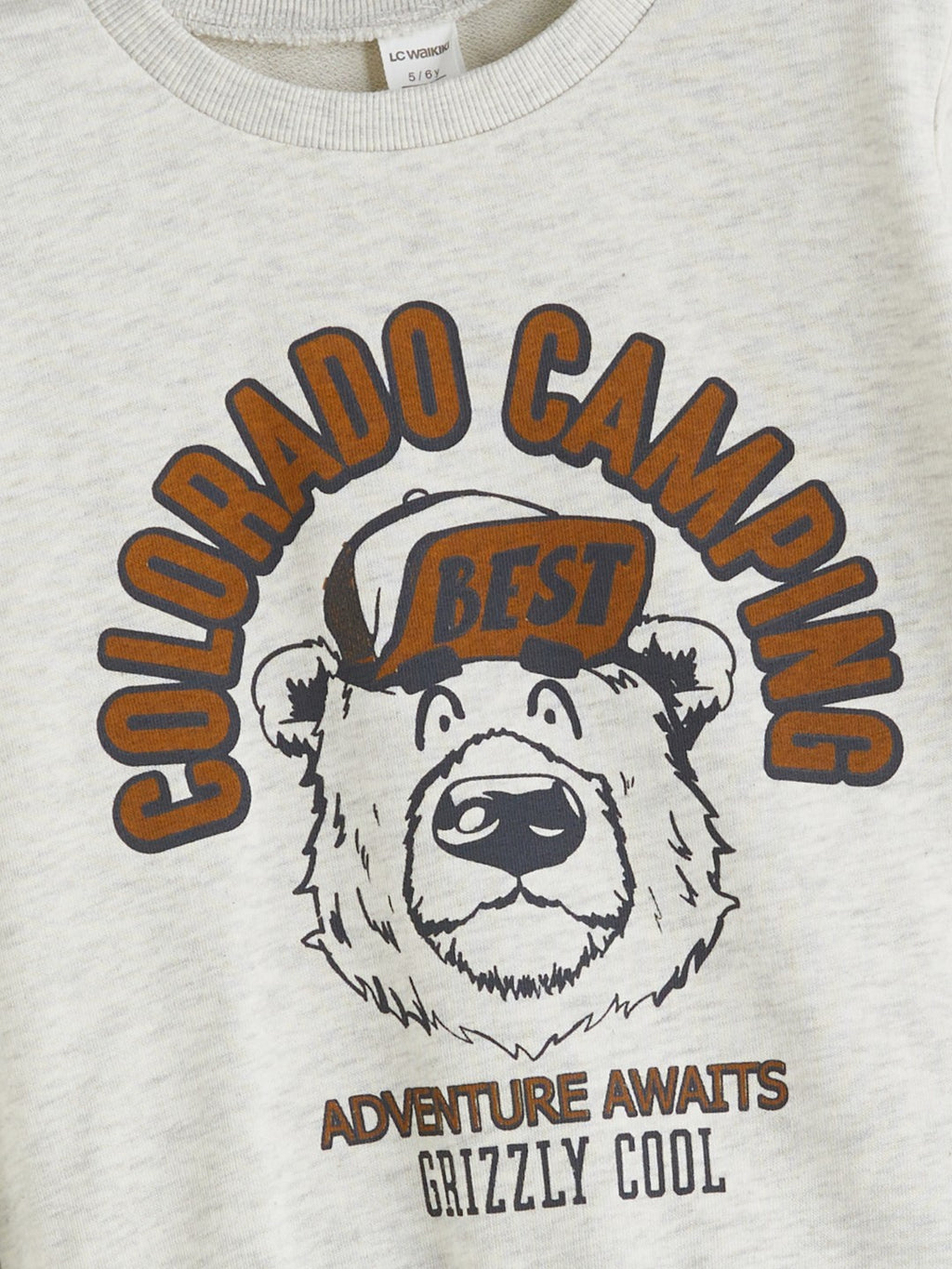 LCW Kids White Crew Neck Boys Sweatshirt