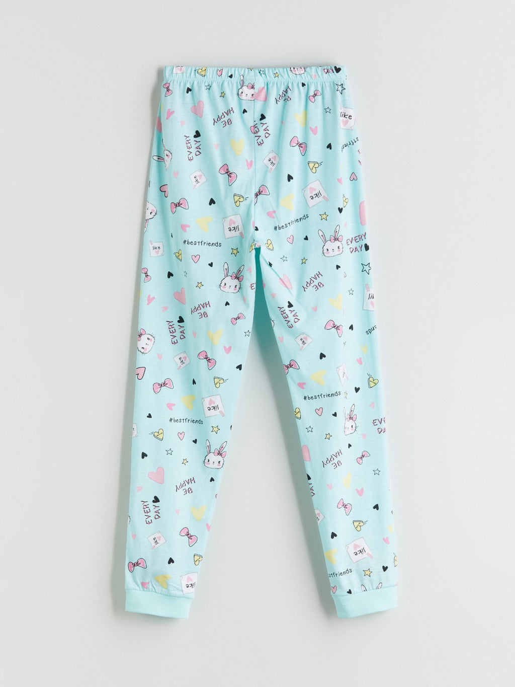 LCW Kids Pink Crew Neck Girls Pajama Set