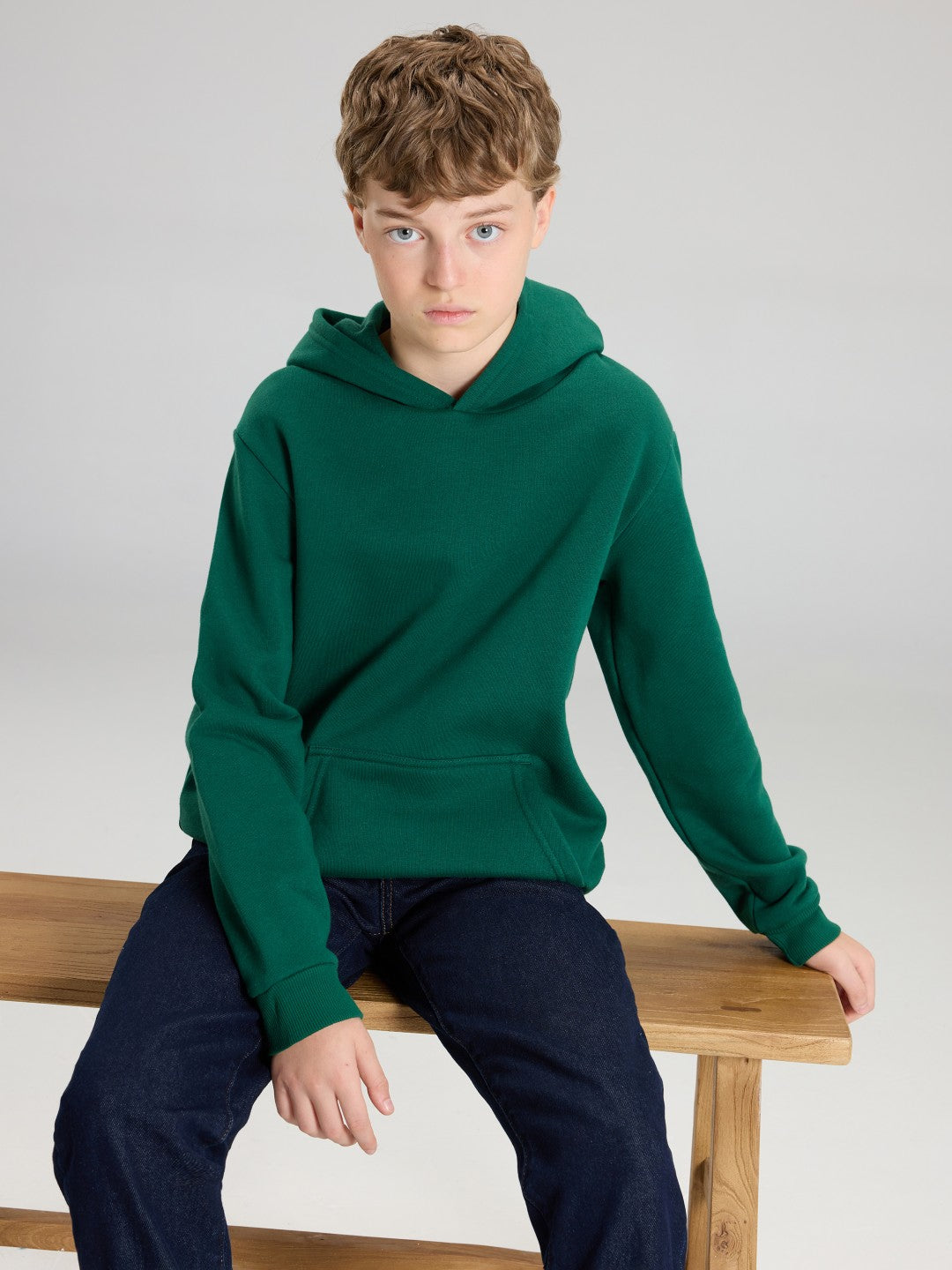 LCW Kids Hooded Plain Boys Thick Sweatshirt