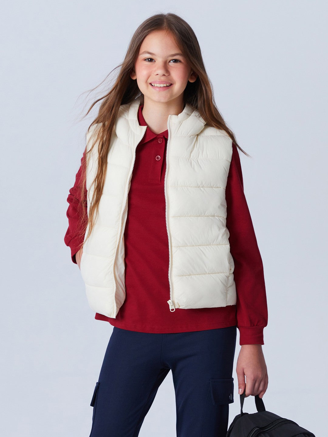 LCW Kids Green Hooded Girls Puffer Vest