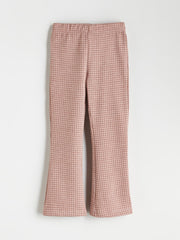 LCW Kids Brown Elastic Waist Bell-Bottomed Girls Leggings