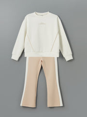 LCW Kids Crew Neck Girls Sweatshirt And Leggings