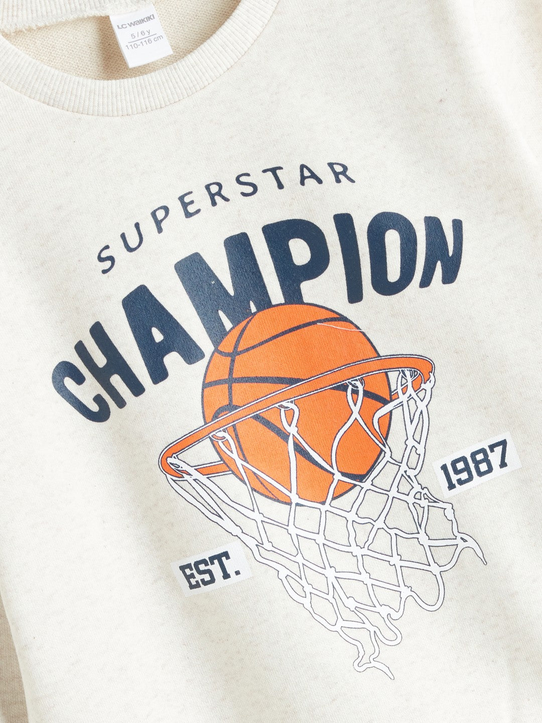 LCW Kids Orange Crew Neck Printed Boys Sweatshirt 2-Pack