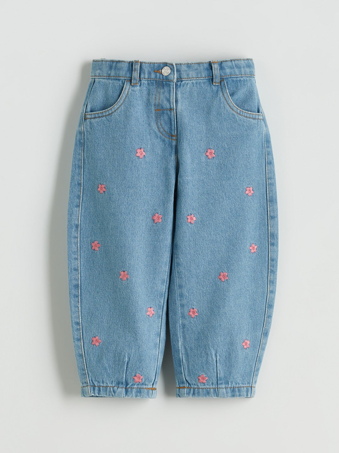 LCW Kids Relaxed Fit Floral Embroidered Girls Jeans