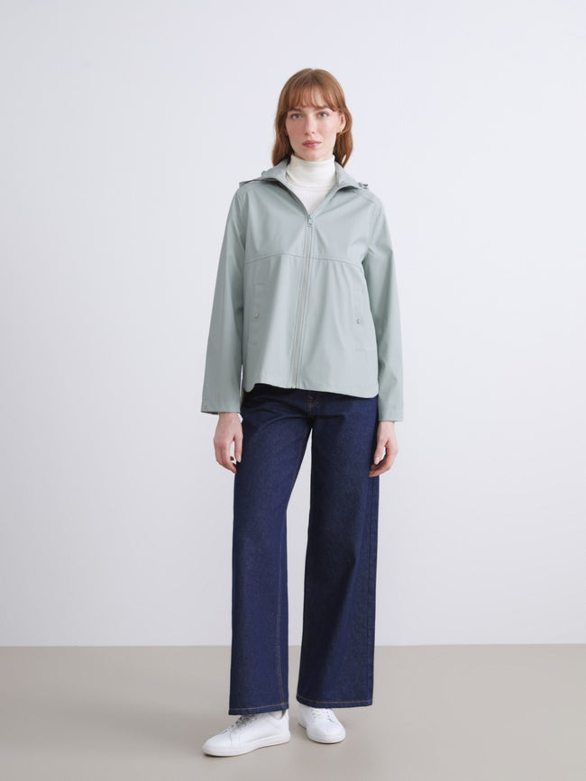 LCW Classic Pink Hooded Leather Look Women Raincoat Main Image